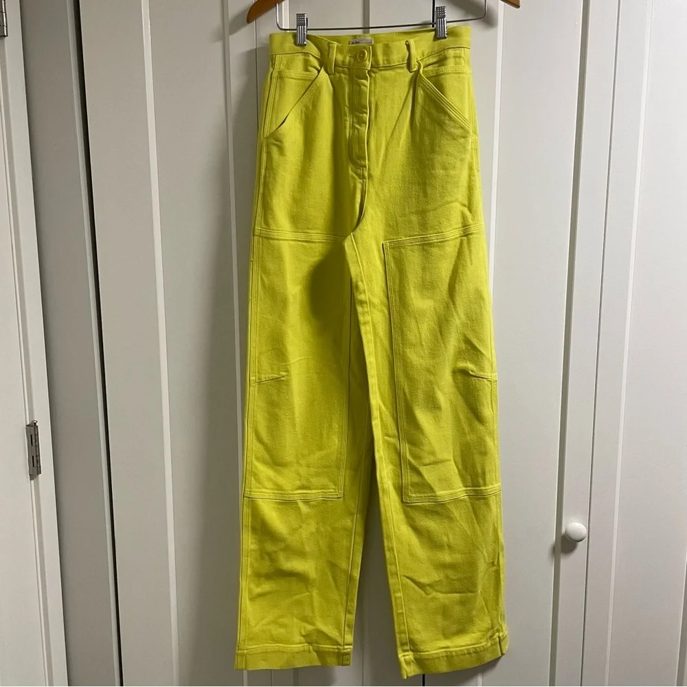 Wilfred Le Fou Iven Pant Neon Denim Jean Carpenter Cargo Utility Long Longline - Picture 2 of 6